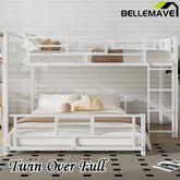 Bellemave® Twin over Full L - shaped Metal Bunk Bed - Bellemave